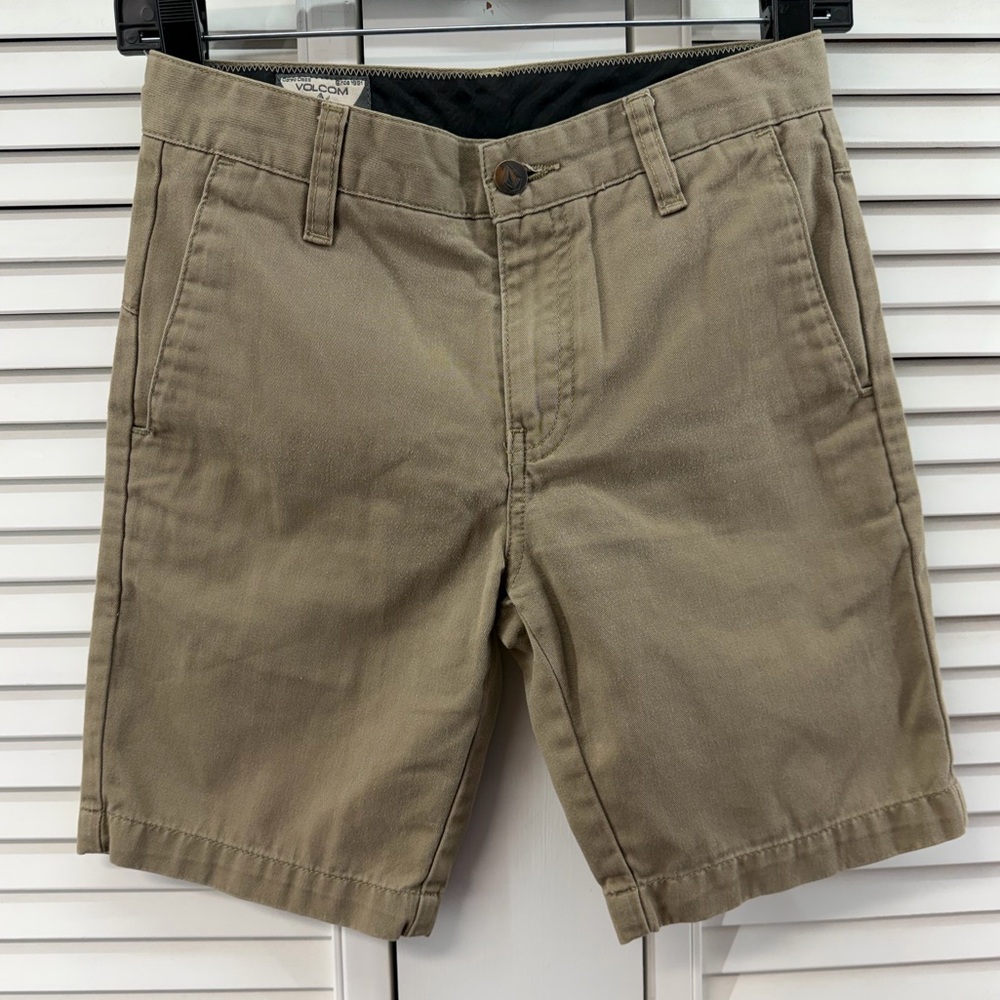 Volcom boys size 12 Khaki Chino Shorts
